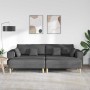 Sofá de tela con cojín 3 pcs Gris oscuro 208 cm tela
