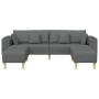 Sofá de tela con cojín 3 pcs Gris oscuro 208 cm tela