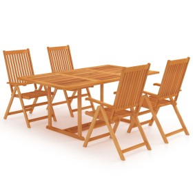 Conjunto de comedor de jardín 5 piezas madera maciza de teca de vidaXL, Conjuntos de jardín - Ref: Foro24-3059539, Precio: 65...
