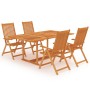 Conjunto de comedor de jardín 5 piezas madera maciza de teca de vidaXL, Conjuntos de jardín - Ref: Foro24-3059539, Precio: 56...