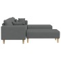 Sofá de tela con cojín 3 pcs Gris oscuro 208 cm tela