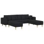 Sofá de tela con cojín 3 pcs Negro 208 cm tela