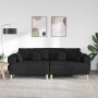 Sofá de tela con cojín 3 pcs Negro 208 cm tela