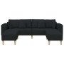 Sofá de tela con cojín 3 pcs Negro 208 cm tela