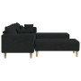 Sofá de tela con cojín 3 pcs Negro 208 cm tela