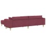 Sofá de tela con cojín 3 pcs Rojo vino 208 cm tela