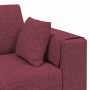 Sofá de tela con cojín 3 pcs Rojo vino 208 cm tela