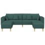 Sofá de tela con cojín 3 pcs Verde oscuro 208 cm tela