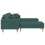 Sofá de tela con cojín 3 pcs Verde oscuro 208 cm tela
