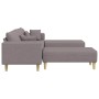 Sofá de tela con cojín 3 pcs Taupé 208 cm tela