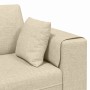 Sofá de tela con cojín 3 pcs Crema 208 cm tela