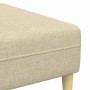 Sofá de tela con cojín 3 pcs Crema 208 cm tela