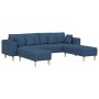 Sofá de tela con cojín 3 pcs Azul 208 cm tela