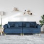 Sofá de tela con cojín 3 pcs Azul 208 cm tela
