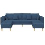 Sofá de tela con cojín 3 pcs Azul 208 cm tela