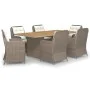 7-Piece Brown Synthetic Rattan Garden Dining Set by vidaXL, Garden sets - Ref: Foro24-3059471, Price: 983,19 €, Discount: %
