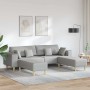 Sofá de tela con cojín 3 pcs Gris Nube 208 cm tela