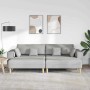 Sofá de tela con cojín 3 pcs Gris Nube 208 cm tela