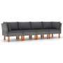 4-Sitzer-Gartensofa mit Kissen aus synthetischem Rattan grau von vidaXL, Gartensets - Ref: Foro24-3059708, Preis: 245,21 €, R...