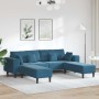 Sofá de terciopelo con cojín 3 pcs Azul 208 cm Terciopelo