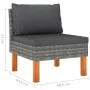 4-seater garden sofa with grey synthetic rattan cushions by vidaXL, Garden sets - Ref: Foro24-3059708, Price: 296,41 €, Disco...