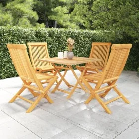 Garden dining set 5 pieces solid teak wood by vidaXL, Garden sets - Ref: Foro24-3059583, Price: 313,23 €, Discount: %