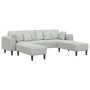 Sofá de terciopelo con cojín 3 pcs Gris Claro 208 cm Terciopelo
