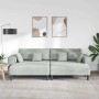 Sofá de terciopelo con cojín 3 pcs Gris Claro 208 cm Terciopelo