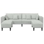 Sofá de terciopelo con cojín 3 pcs Gris Claro 208 cm Terciopelo