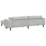 Sofá de terciopelo con cojín 3 pcs Gris Claro 208 cm Terciopelo
