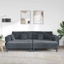 Sofá de terciopelo 3 pcs Gris oscuro 208 cm Terciopelo