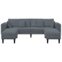 Sofá de terciopelo 3 pcs Gris oscuro 208 cm Terciopelo