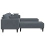 Sofá de terciopelo 3 pcs Gris oscuro 208 cm Terciopelo