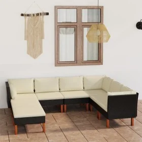 8-piece garden furniture set with black synthetic rattan cushions by vidaXL, Garden sets - Ref: Foro24-3059741, Price: 519,88...