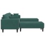 Sofá de terciopelo 3 pcs Verde oscuro 208 cm Terciopelo