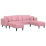 Sofá de terciopelo con cojín 3 pcs Rosa 208 cm Terciopelo
