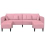Sofá de terciopelo con cojín 3 pcs Rosa 208 cm Terciopelo