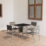 5-Piece Gray Synthetic Rattan Garden Dining Set by vidaXL, Garden sets - Ref: Foro24-3059443, Price: 174,11 €, Discount: %