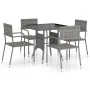 5-Piece Gray Synthetic Rattan Garden Dining Set by vidaXL, Garden sets - Ref: Foro24-3059443, Price: 167,48 €, Discount: %