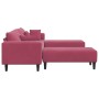 Sofá de terciopelo con cojín 3 pcs Rojo vino 208 cm Terciopelo
