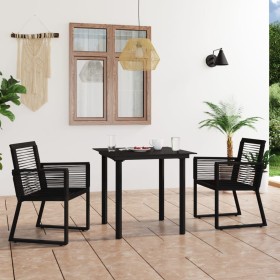 Garden dining set 3 pieces black PVC rattan by vidaXL, Garden sets - Ref: Foro24-3058283, Price: 306,18 €, Discount: %