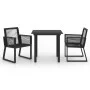 Garten-Essgruppe 3-teilig aus schwarzem PVC-Rattan von vidaXL, Gartensets - Ref: Foro24-3058283, Preis: 306,80 €, Rabatt: %
