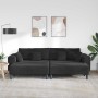 Sofá de terciopelo con cojín 3 pcs Negro 208 cm Terciopelo