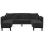 Sofá de terciopelo con cojín 3 pcs Negro 208 cm Terciopelo
