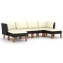 Garden furniture set 6 pieces and black synthetic rattan cushions by vidaXL, Garden sets - Ref: Foro24-3059736, Price: 386,72...