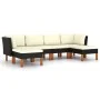 Garden furniture set 6 pieces and black synthetic rattan cushions by vidaXL, Garden sets - Ref: Foro24-3059736, Price: 381,82...