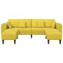 Sofá de terciopelo con cojín 3 pcs Amarillo 208 cm Terciopelo