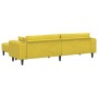 Sofá de terciopelo con cojín 3 pcs Amarillo 208 cm Terciopelo