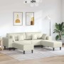 Sofá de terciopelo con cojín 3 pcs Crema 208 cm Terciopelo