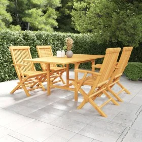 5-teiliges Garten-Essset aus massivem Teakholz von vidaXL, Gartensets - Ref: Foro24-3059595, Preis: 513,16 €, Rabatt: %